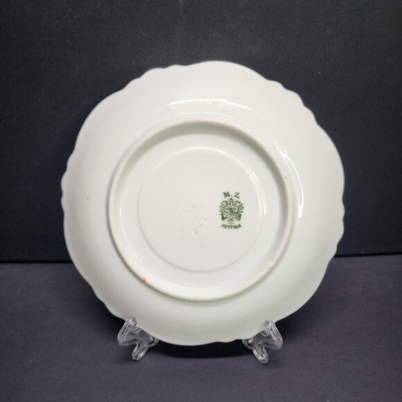 Vintage MZ Austria Saucer Plates White 5.5'' Floral Pink Design - Set of 2 - Picture 3 of 7